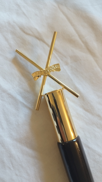 Craft Lodge Officers Baton [Asst Director of Ceremonies] - gold plated - Click Image to Close